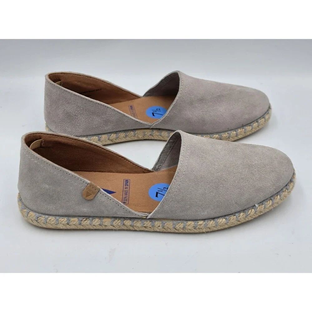 Verbenas Tan Beige Espadrilles Suede Mules Flats Spain Shoes US 7.5 38